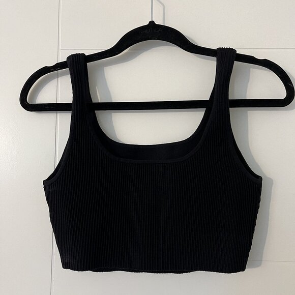 Aritzia/Babaton Sculpt knit Squareneck Cropped Tank | Black | Size M - Picture 1 of 4